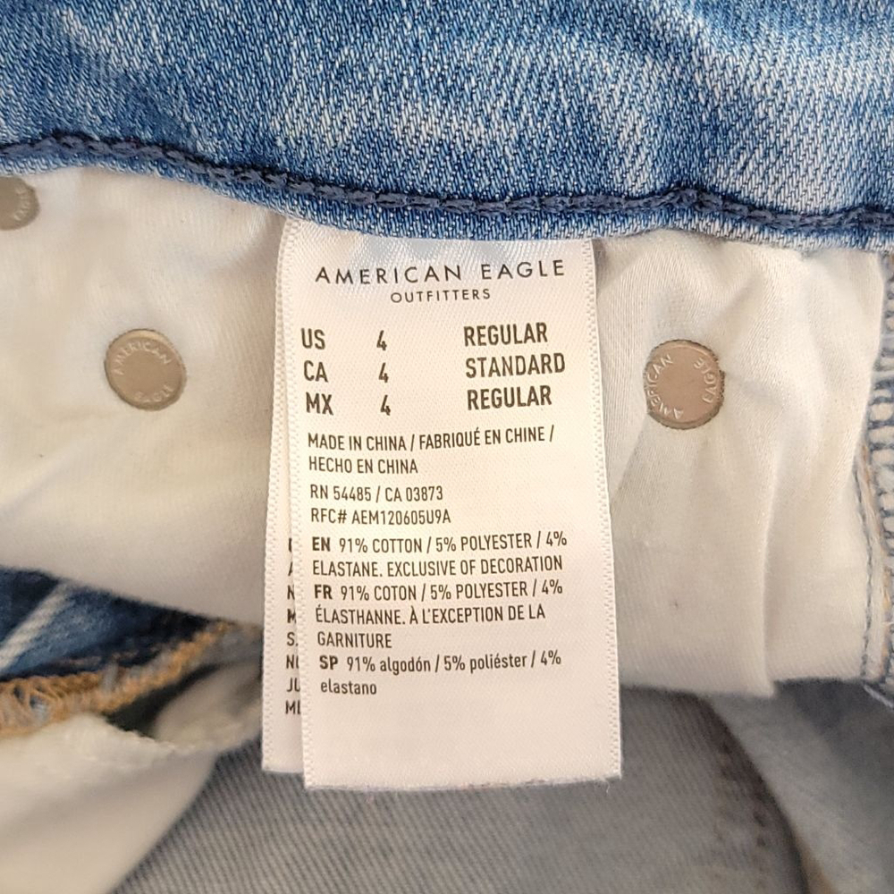 American Eagle Luxe Skinny Jeans Super Hi Rise Jegging Light Blue Wash AE 4 - Picture 12 of 14